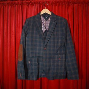 Tommy Hilfiger Blazer - Blue/Brown Plaid M